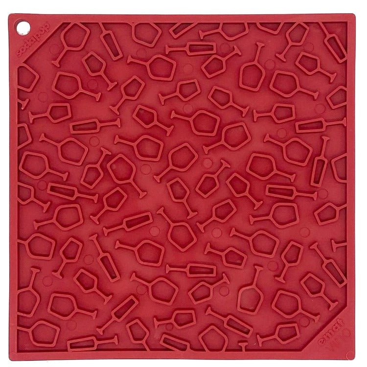 Vino Dog eMat - Enrichment Lick Mat For Dogs and Cats | Wine-Inspired Design| SodaPup Vino emat - red