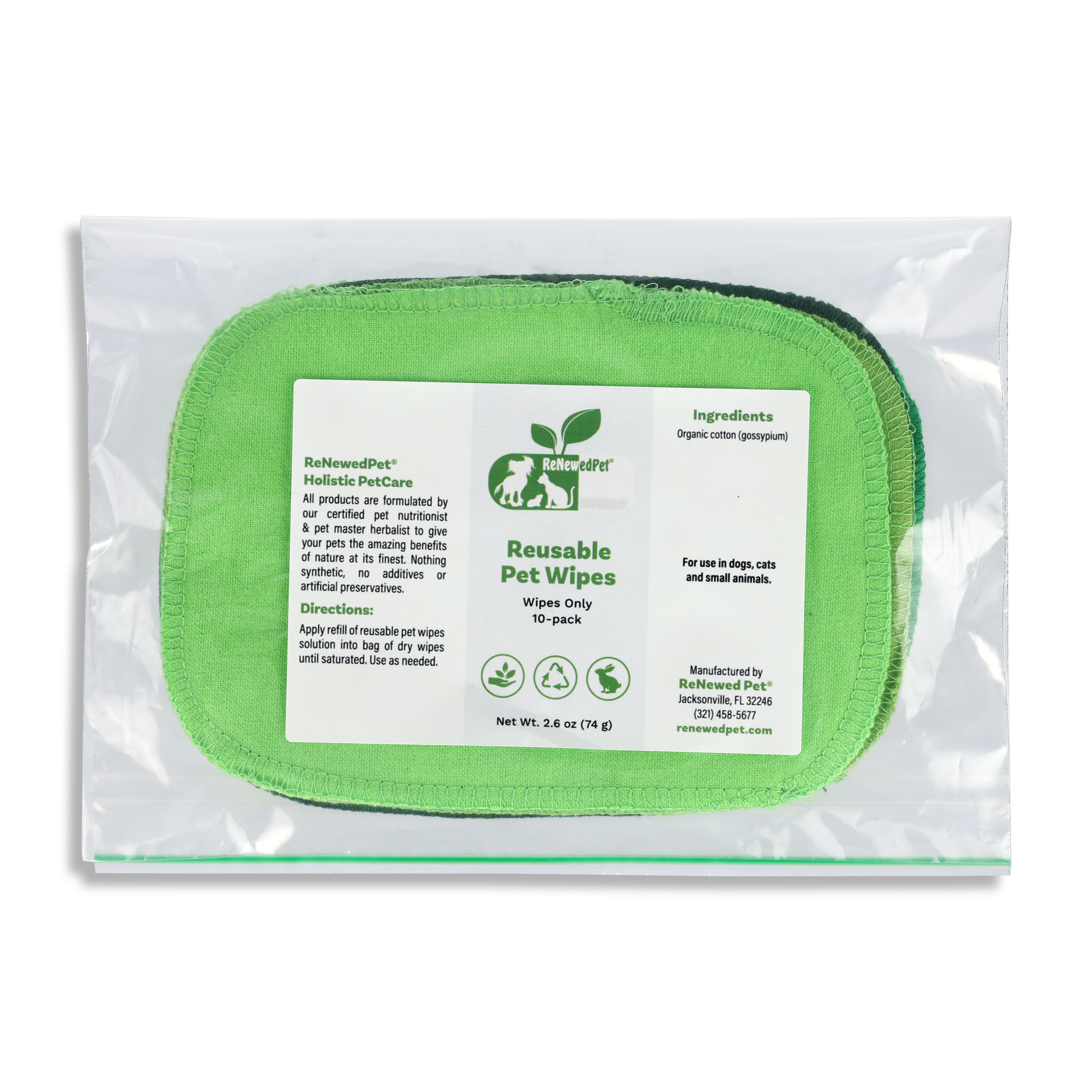 4-ALL PETS REUSABLE PET WIPES 10 WIPES
