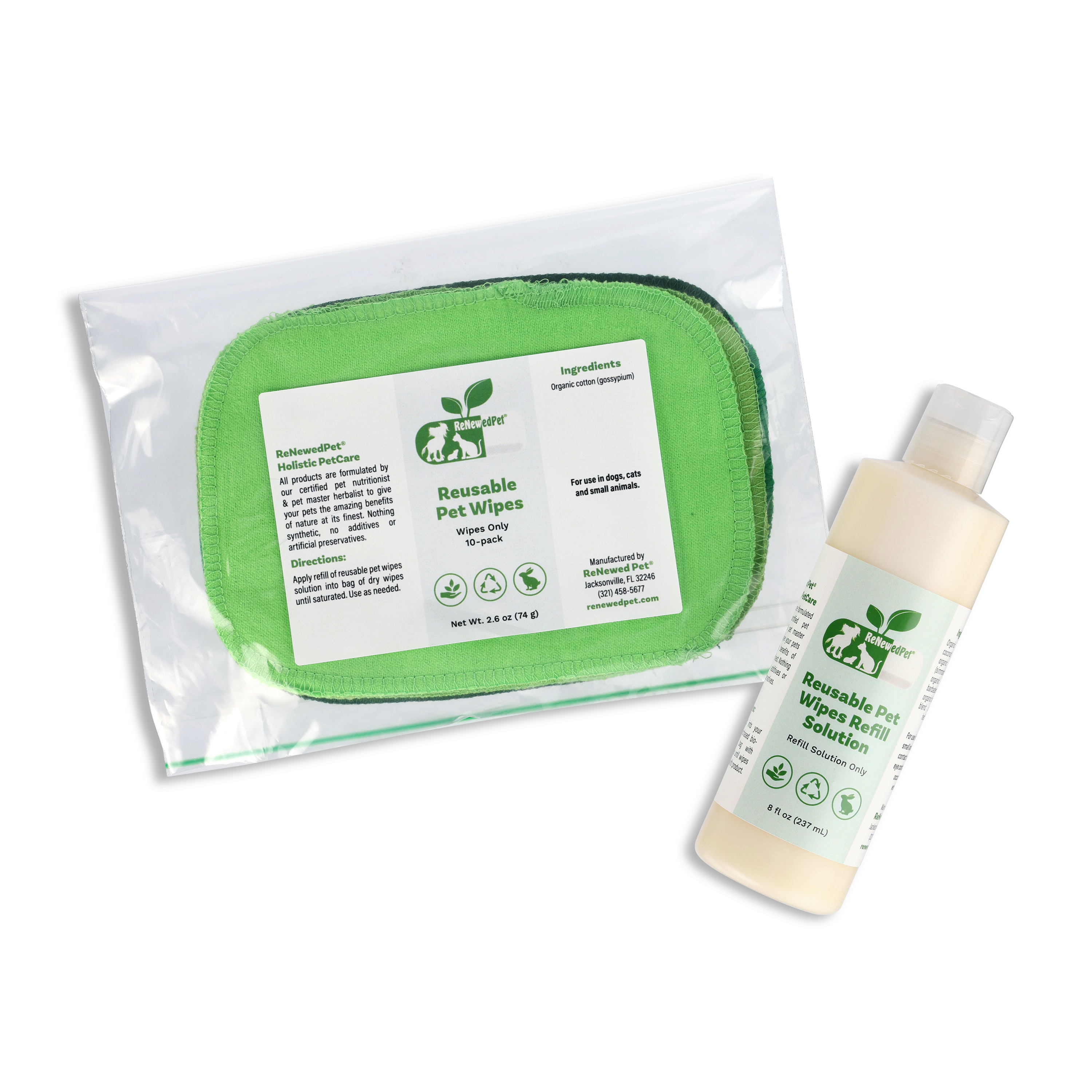 4-ALL PETS REUSABLE PET WIPES 10 WIPES