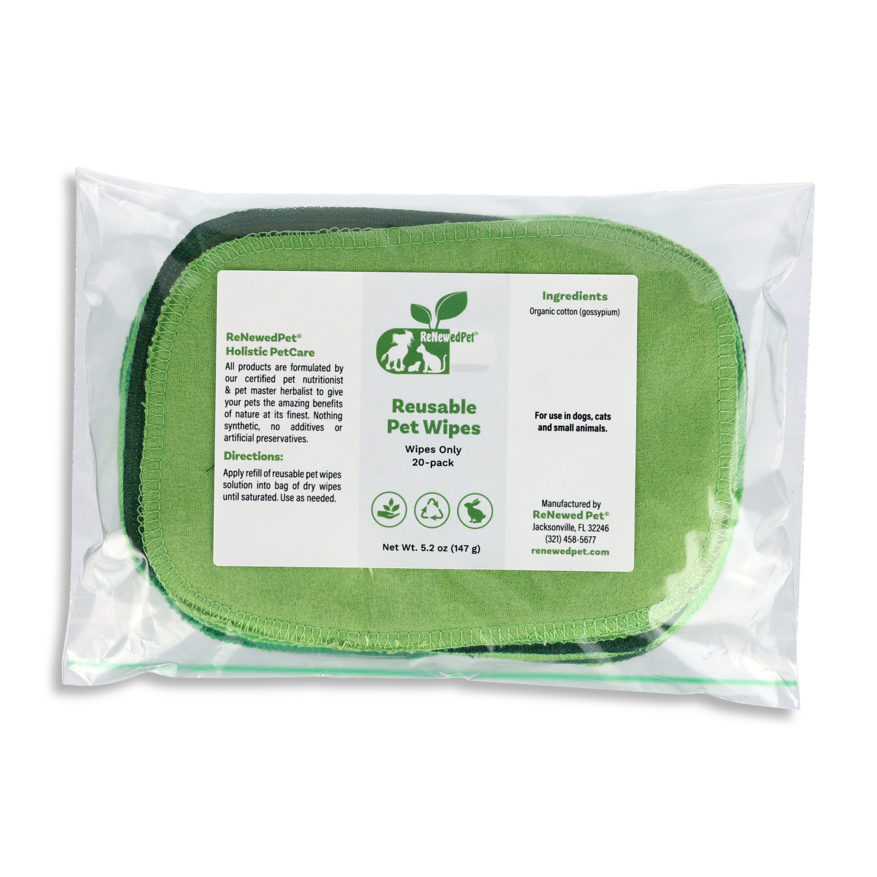 4-ALL PETS REUSABLE PET WIPES 10 WIPES