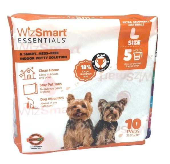 WizSmart Essentials Large Dog Training Pads for Puppies Large (23.5" x 22") 10ct