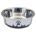 Non-Skid Paw Design Dog Bowls by Maslow, Grey 6.75 cups