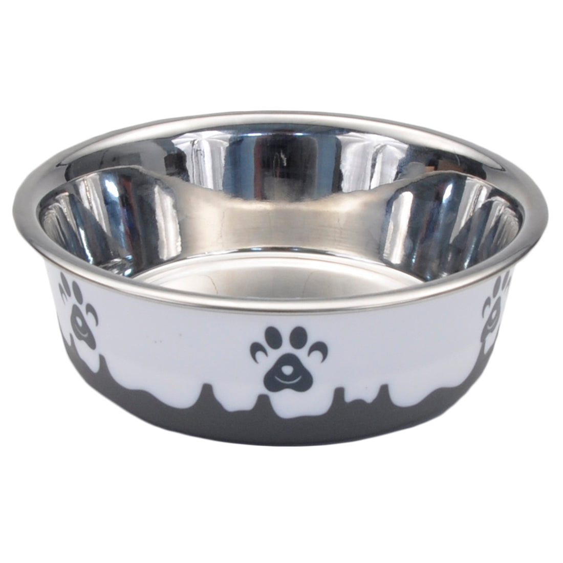 Non-Skid Paw Design Dog Bowls by Maslow, Grey 6.75 cups