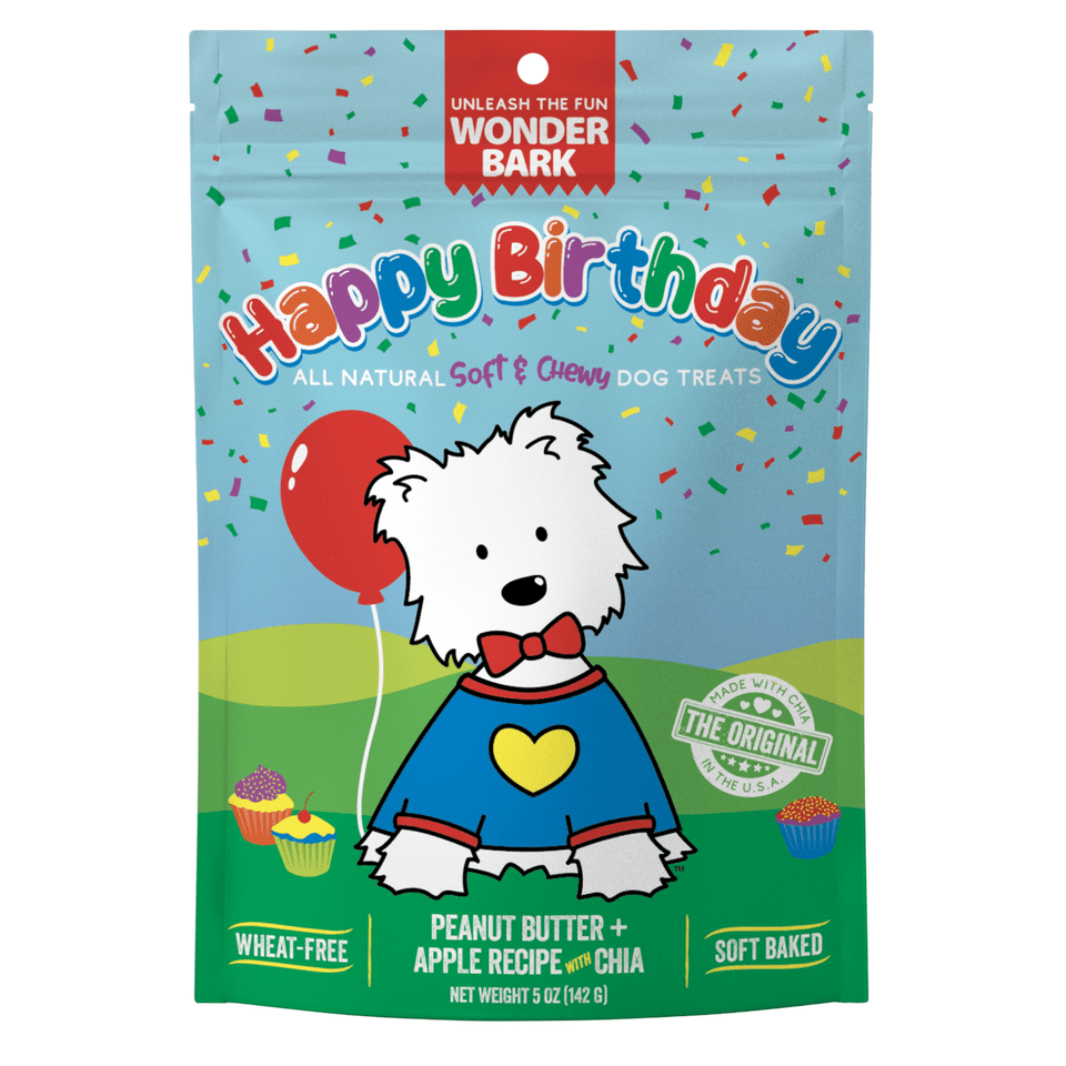 Wonder Bark Everyday Happy Birthday Dog Treats – Soft-Baked, Natural, Grain-Free Treats for Dogs 5 oz Happy Birthday