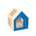 Booth-Style Wooden Dog House - Blue Blue