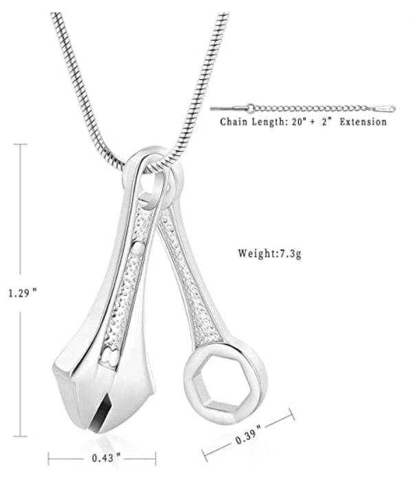 Wrench Ashes Necklace Pendant