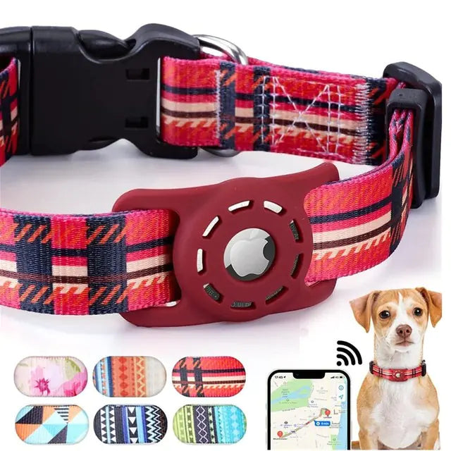 Digital Printing Collar for Apple Airtag Red M- 2x55CM